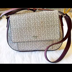 Guess Plum Logo Shoulder Bag